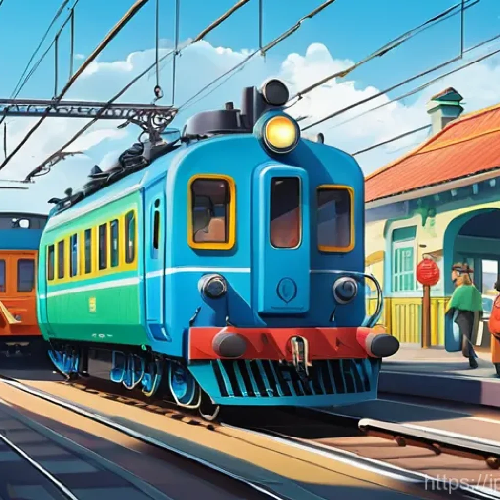 띠띠뽀와 사회적 변화의 연결점 - Diverse Trains at a Bustling Station**
A cheerful and vibrant illustration in the style of "Titipo t...