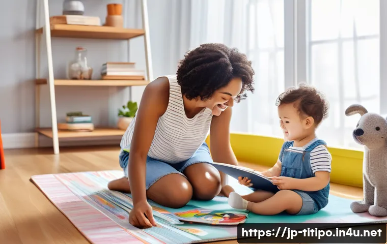 띠띠뽀 팬 아카이브 만들기 - **Prompt:** A heartwarming, photorealistic scene of a parent and their young child (a toddler or pre...