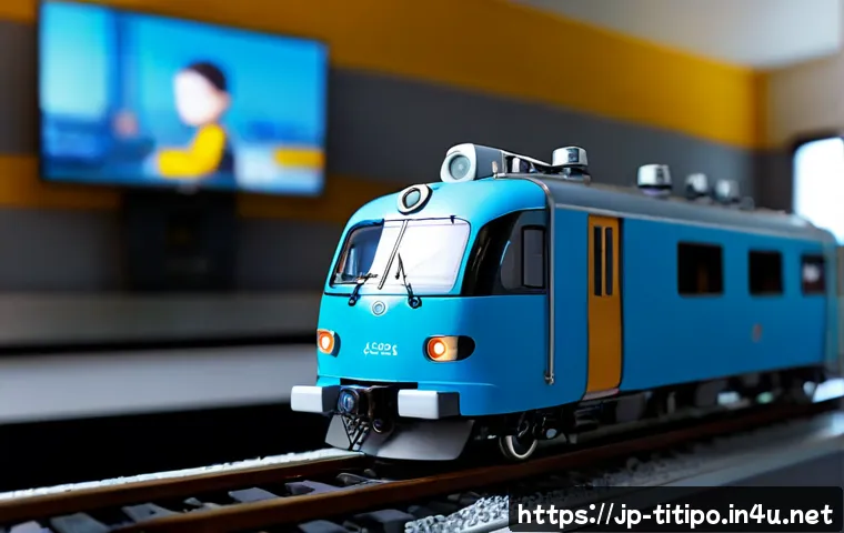 띠띠뽀 애니메이션의 혁신적 기술 - Photorealistic animation technology studio, a friendly colorful miniature commuter train character b...